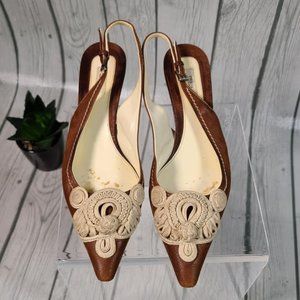 Prada Vintage Crochet Slingback Heels SEE PICS